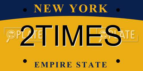 2TIMES New York License Plate