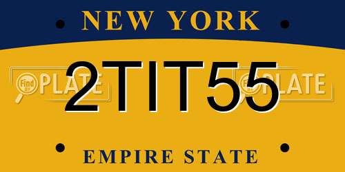 2TIT55 New York License Plate