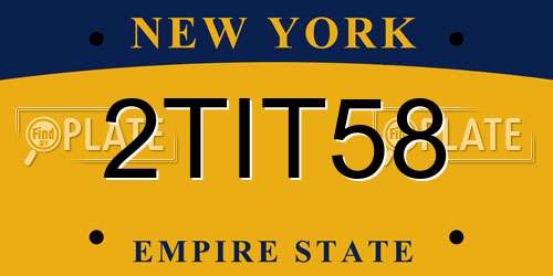 2TIT58 New York License Plate