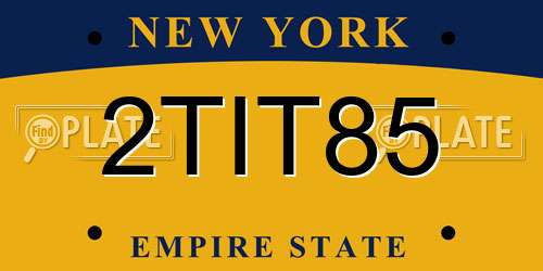 2TIT85 New York License Plate