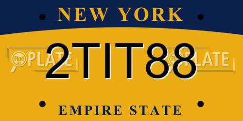 2TIT88 New York License Plate