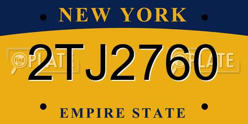 2TJ2760 New York License Plate