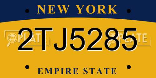 2TJ5285 New York License Plate