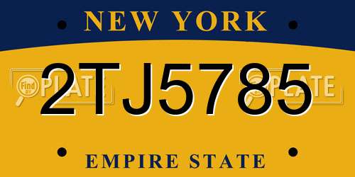2TJ5785 New York License Plate