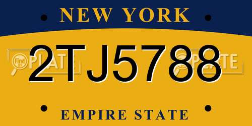 2TJ5788 New York License Plate