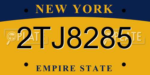 2TJ8285 New York License Plate