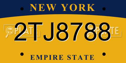 2TJ8788 New York License Plate