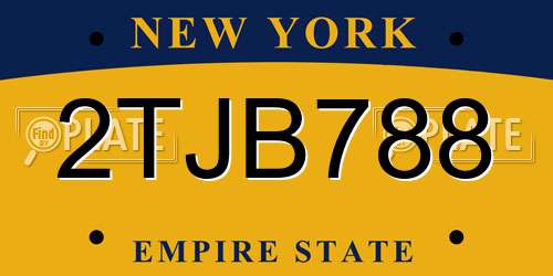 2TJB788 New York License Plate