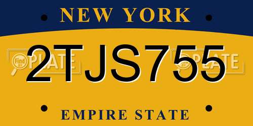 2TJS755 New York License Plate