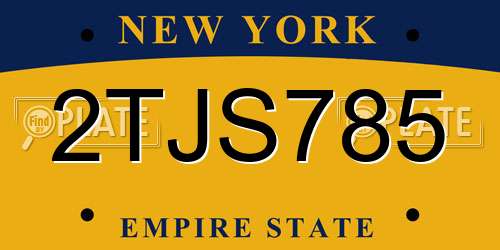 2TJS785 New York License Plate