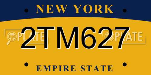 2TM627 New York License Plate