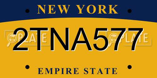 2TNA577 New York License Plate