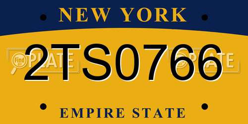 2TS0766 New York License Plate