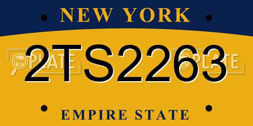 2TS2263 New York License Plate
