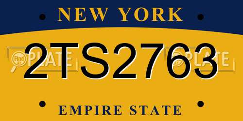 2TS2763 New York License Plate