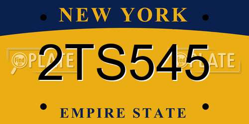 2TS545 New York License Plate