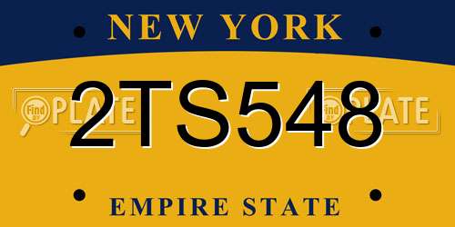 2TS548 New York License Plate