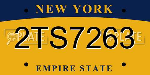 2TS7263 New York License Plate