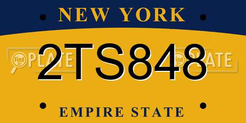 2TS848 New York License Plate