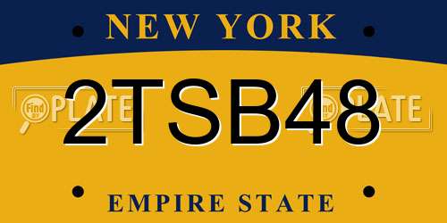 2TSB48 New York License Plate