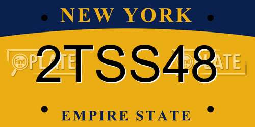 2TSS48 New York License Plate