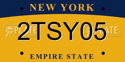 2TSY05 New York License Plate