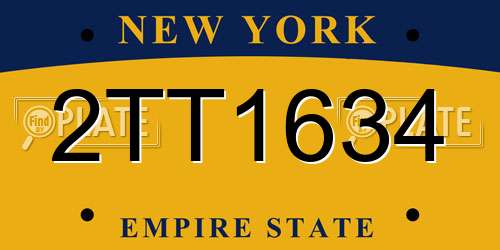 2TT1634 New York License Plate
