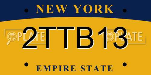 2TTB13 New York License Plate