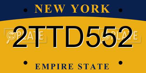 2TTD552 New York License Plate