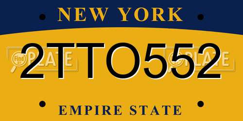 2TTO552 New York License Plate