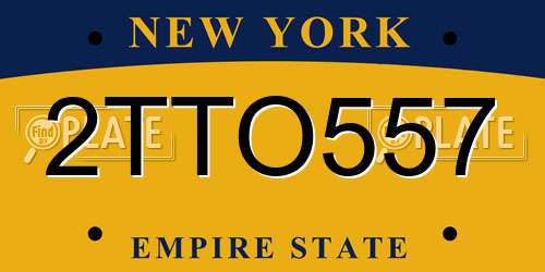 2TTO557 New York License Plate