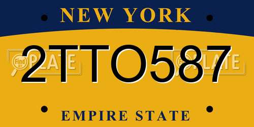 2TTO587 New York License Plate