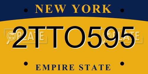 2TTO595 New York License Plate
