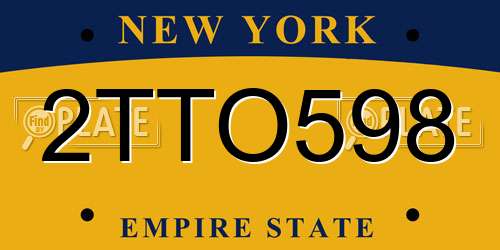 2TTO598 New York License Plate