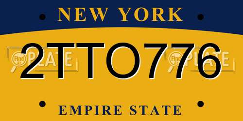 2TTO776 New York License Plate