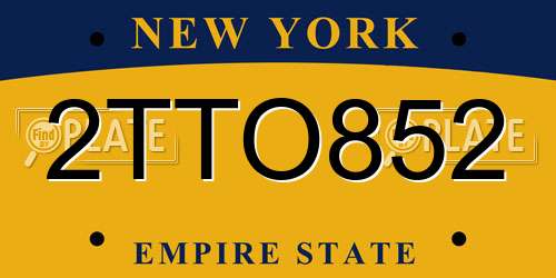 2TTO852 New York License Plate