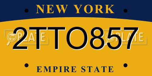 2TTO857 New York License Plate
