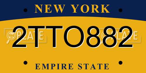 2TTO882 New York License Plate