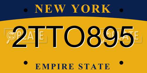 2TTO895 New York License Plate
