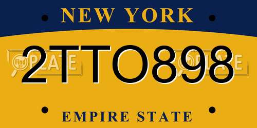 2TTO898 New York License Plate