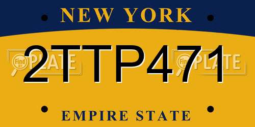 2TTP471 New York License Plate