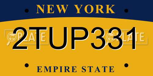 2TUP331 New York License Plate