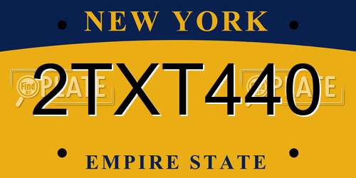 2TXT440 New York License Plate