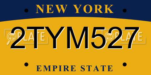 2TYM527 New York License Plate