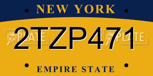 2TZP471 New York License Plate