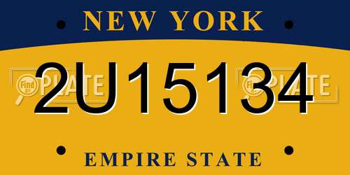 2U15134 New York License Plate