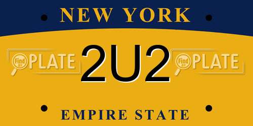 2U2 New York License Plate