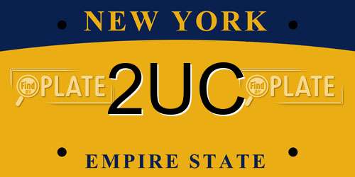 2UC New York License Plate