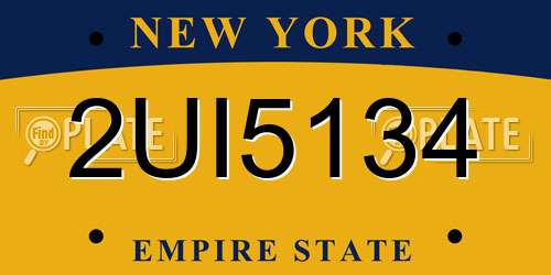 2UI5134 New York License Plate