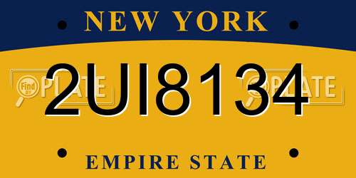 2UI8134 New York License Plate